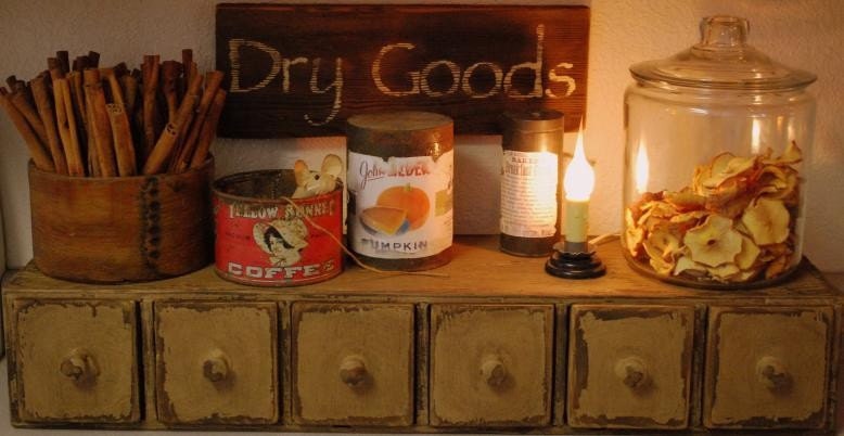 Primitive 6 chest drawers apothecary antique cupboard
