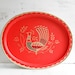 Vintage BIRD Tray Metal Red Scandinavian Retro Chicken