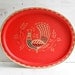 Vintage BIRD Tray Metal Red Scandinavian Retro Chicken