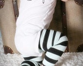 Light Blue and Black Striped Baby Leg Warmers