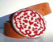 Needlepoint Valentine Sweetheart Belt Buckle