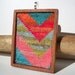 Needlepoint Carnival Bold Striped Chevron Mahogany Based Necklace Pendant