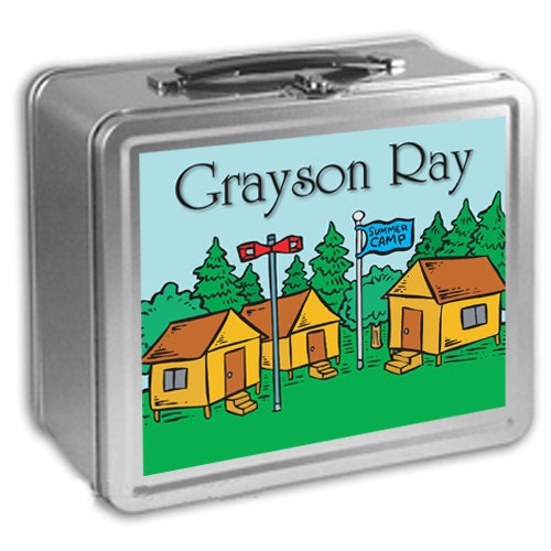 Personalized Custom Summer Camp Lunch Box with Chalkboard, Gift, Back to School, Snacks, Toddler, Bunks, Summer Time