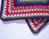 Confetti Crocheted handmade cozy baby child  granny square Afghan blanket -Made to order-