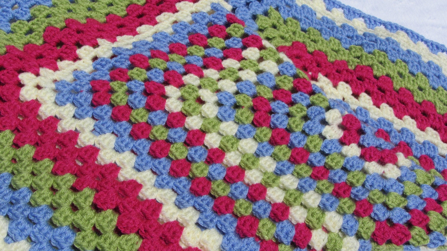 Waterfall Crocheted handmade cozy child soft granny square Afghan Blanket - Baby blanket -ready to ship-