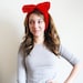 Big ol' Bow Ear Warmers in Cherry Red
