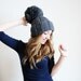 Massive Pom Pom Hat in Dark Grey