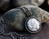 Pure White Vintage Japanese Glass Beaded Pendant