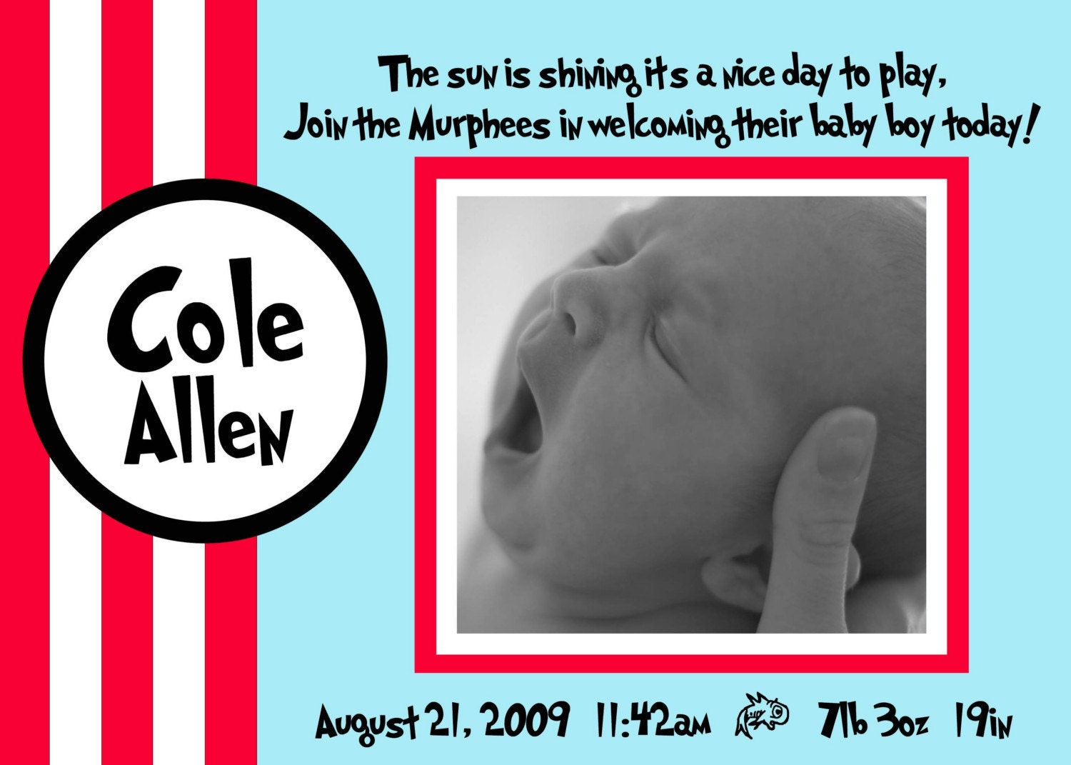 Birth Announcement Dr seuss style Il_170x135