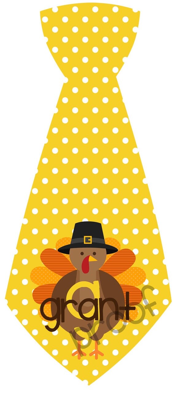 Thanksgiving Tie Printable Personalized Iron on Transfer or Sticker Design Il_570xn