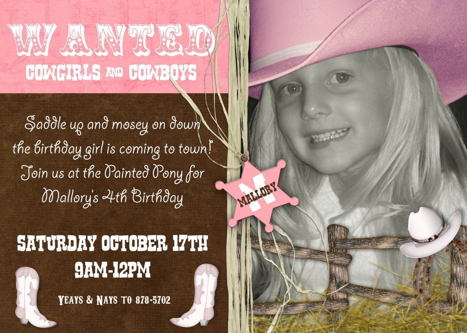 Cowgirl Birthday Invitation