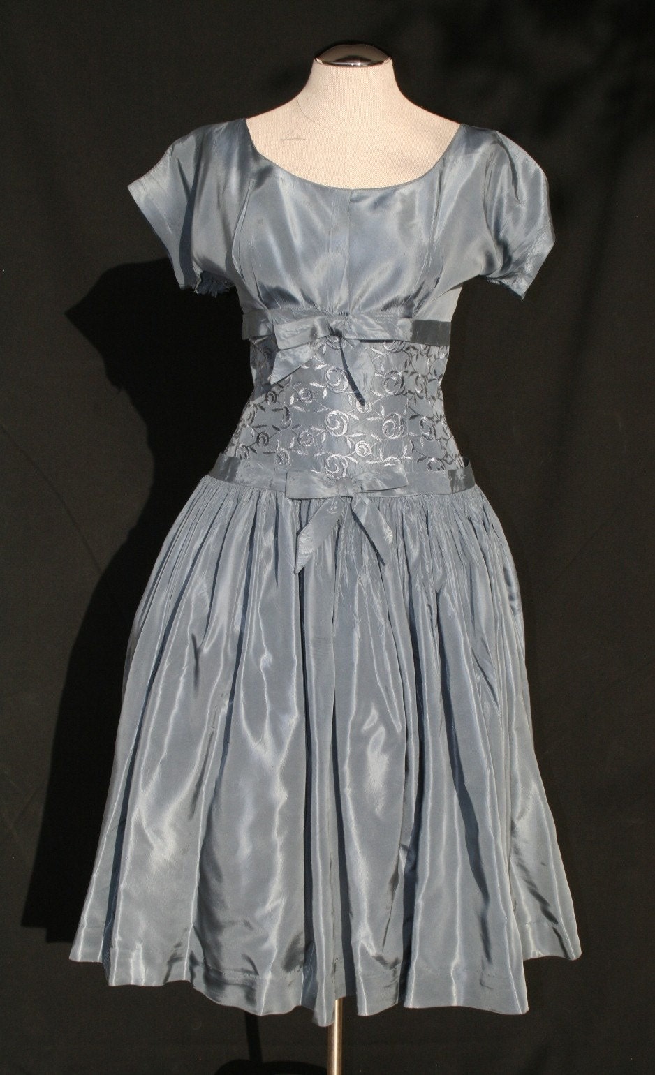 Little Debbie - 1950's Cinch Waist Party Dress With Popping Red Petticoat HOLD FOR IBUK