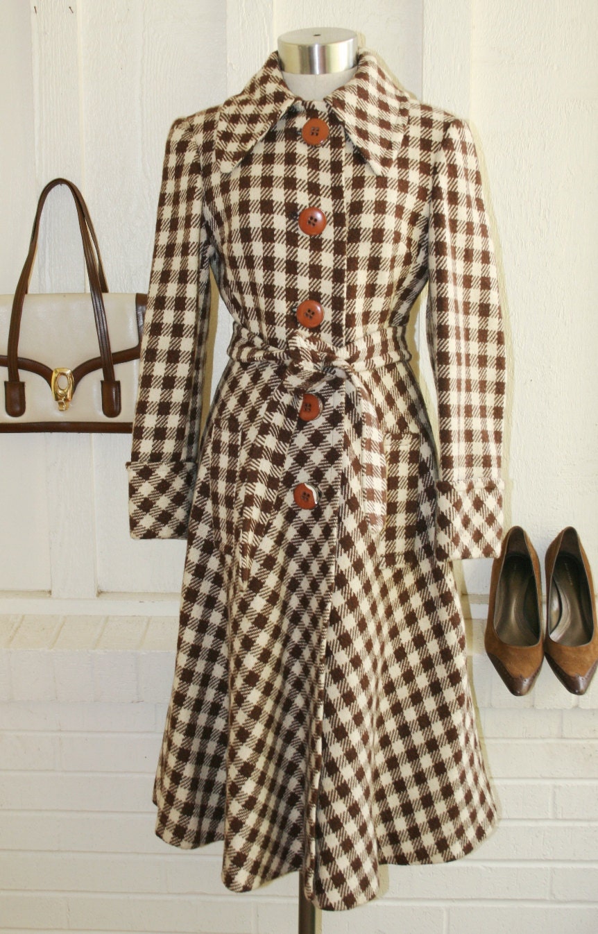 Style Package - Mid Century Modern- 1960s- Mad Men- Brown Plaid - Houndstooth - by European Fashions
