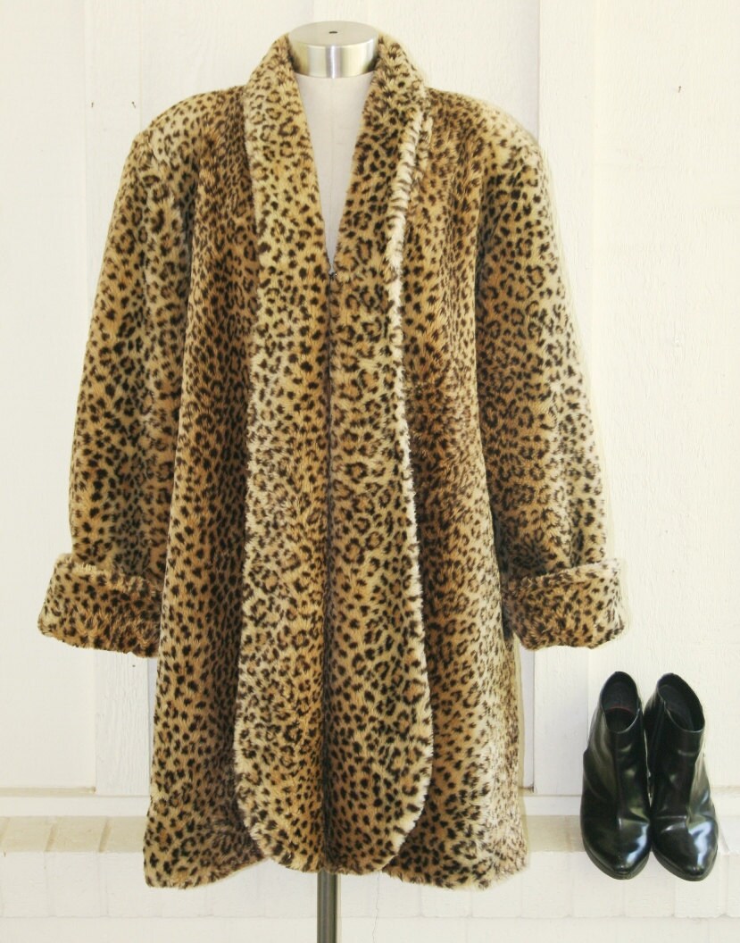 The Purrrrrfect Leopard Swing Coat - Faux Fur - Circa 80s - by J Percy for Marvin Richards