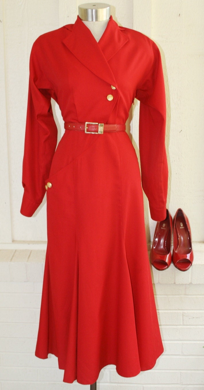 Happy Birthday To Me - Red - Circa 1980s - Trumpet skirt - by Jackie K