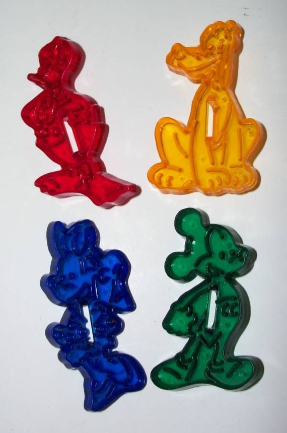Vintage Hard Plastic DISNEY Cookie Cutters Set of 4 by