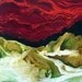 VULCANOLOGY- original abstract oil painting on canvas 36x18 inches