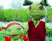 Shrek and Fiona - Custom Hand Puppet Set called Shreek and Leona