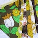 SALE ....Classic Bunting. Colours - Chocolate Brown, Mustard, Yellow and Green. Fabric Pattern - Retro Flowers.