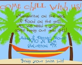 Come Chill With Us Beach Party Digital Invitation by Oh My Gluestick