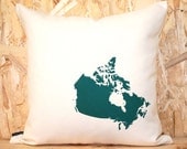 Map of Canada Pillow Cover in Off-white
