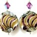 Purple Beige Glass Earrings, Purple Taupe Lampwork Bead Earrings, Purple Beadwork Earrings, Peanut Earrings - Peanut Butter and Jelly
