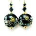 Black & Gold Earrings, Lampwork Earrings, Abstract Earrings, Glass Earrings, Beadwork Earrings, Gold Filled Earrings, Beaded Earrings - Tron