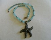 Beautiful Aventurine necklace with Starfish pendant