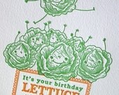 Lettuce Celebrate Letterpress Birthday Card
