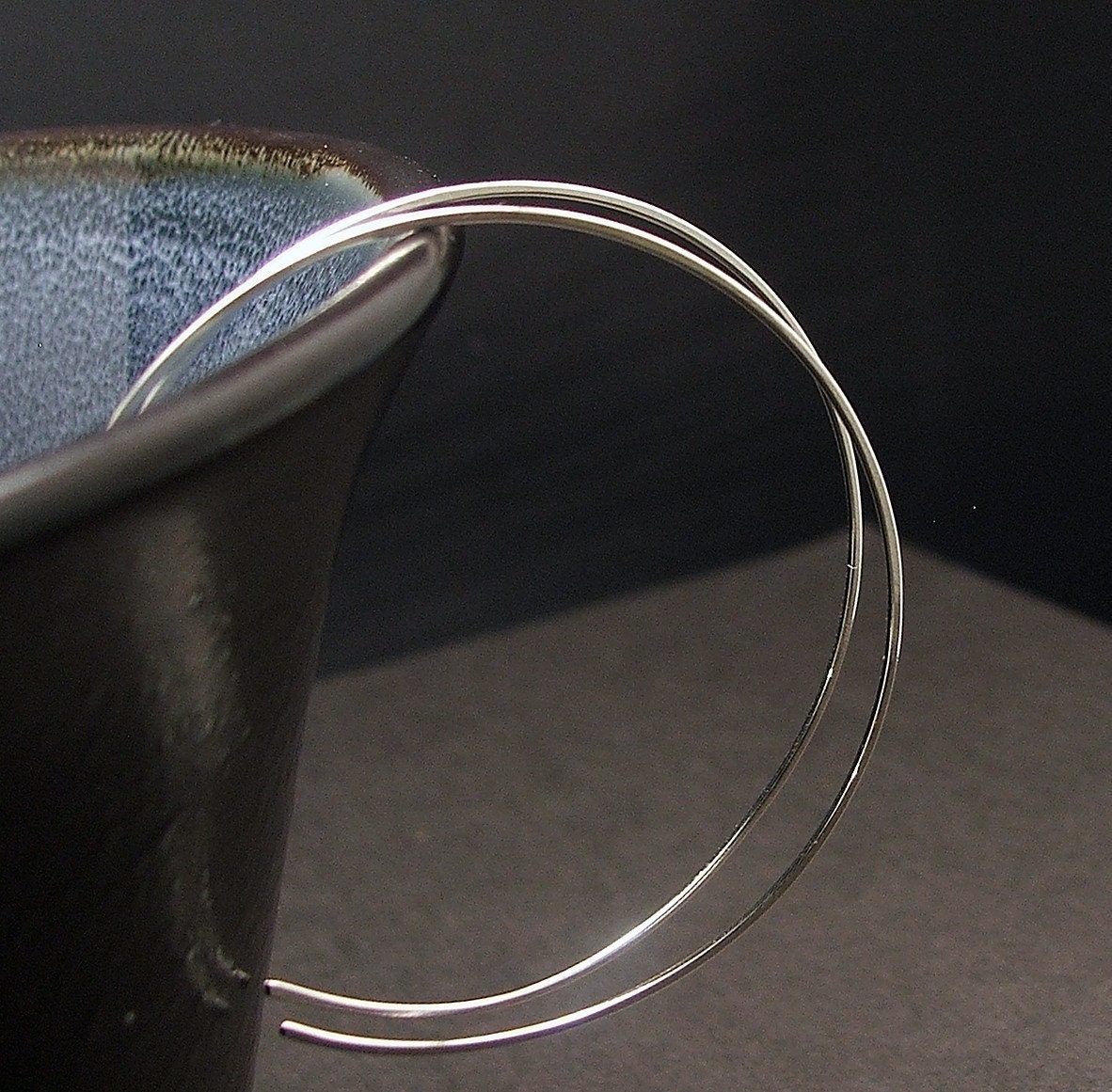 Hammered Silver Hoop Earrings, Large Sterling Silver Hoops