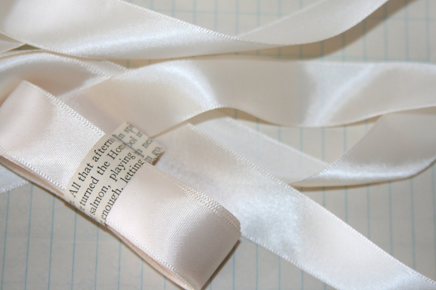 3 Yards Creme Colored Double Faced Satin Ribbon 7/8 inch wide Ribbon
