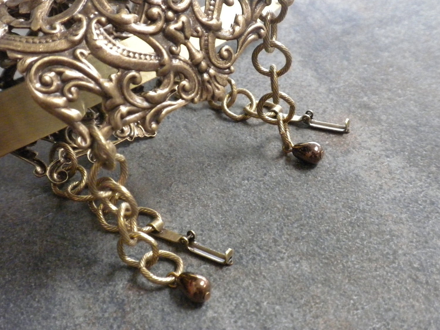 Extra Wide Steampunk Skeleton Key Bracelet