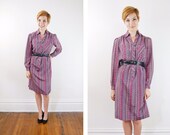 Purple Paisley Shirt Dress - S