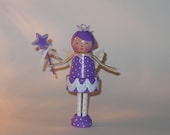 Purple Fairy Ballerina Clothespin Doll