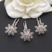 Set of 3 clear crystals, rhinestones hair pins