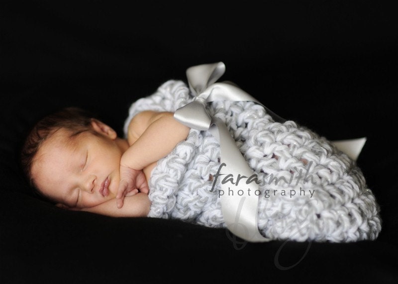 Newborn Baby Cocoon Set - in Silver Bells - Ready to Ship
