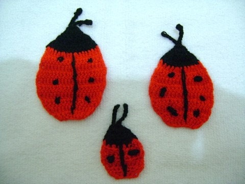 Crochet ladybird appliques...