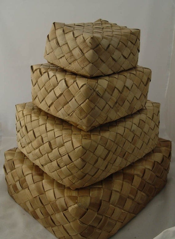 Reserve for BettyBrown123 Lauhala Baskets Set by TheBleuElephant