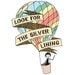 Look for the silver lining // 4x6 art print // inspirational quote hot air balloon drawing