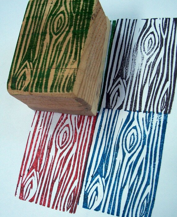 Wood Grain Hand Carved Stamp by LoveMary on Etsy
