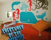 sea creatures wall decal set