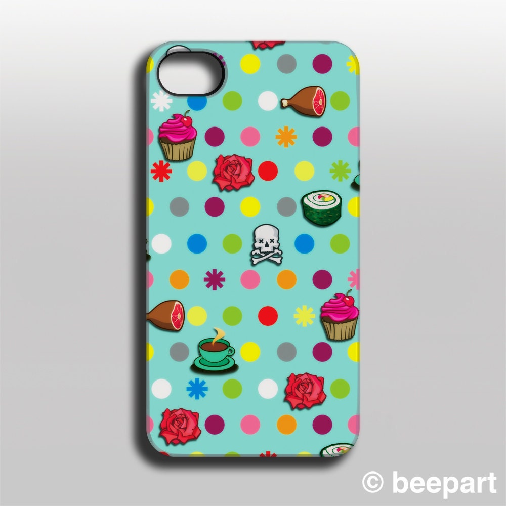 iPhone tough case  4 4s  polka-things