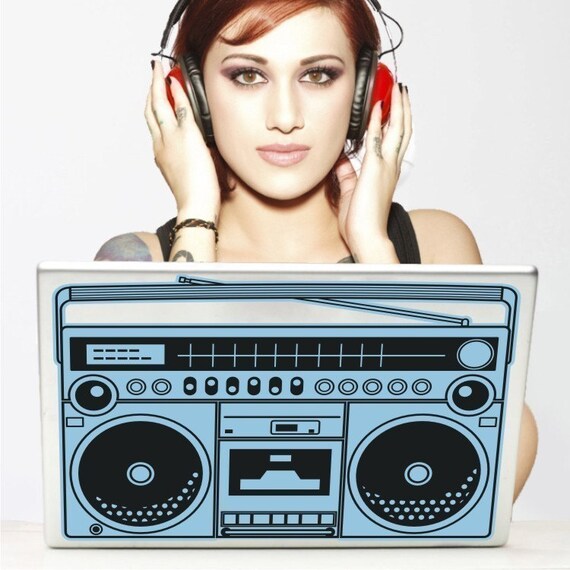 boombox laptop decal