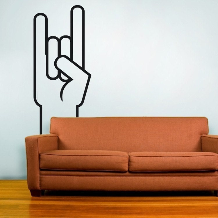 rock on wall decal
