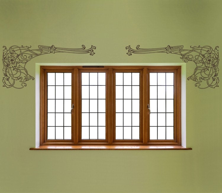 art nouveau border wall decal
