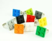 LEGO Plate ring in a free capsule ... chose your color. 80s Geek, Retro, Fun, Girl, Nerd, Dork, Cool - ChocolateMintCrafts