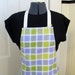 Full Chefs Apron SIZED PETITE Womens Apron Check Plaid Lime Purpel Small Size Full Apron