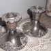 2 vintage Romantic tarnished silver candlesticks .... small ornate