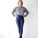 SALE Vintage 1980's Disco Diva Silver and Black GLITTER Galore SWEATER (Size Medium)