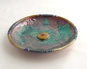 Imperial Dragon Incense Burner  Handmade Raku Pottery